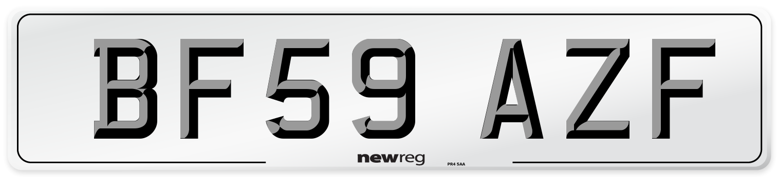 BF59 AZF Number Plate from New Reg